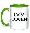 Чашка з кольоровою ручкою Lviv lover Зелений фото