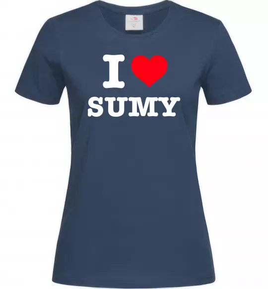Жіноча футболка I love Sumy Темно-синій фото