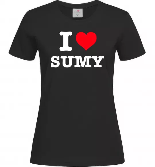 Жіноча футболка I love Sumy Чорний фото