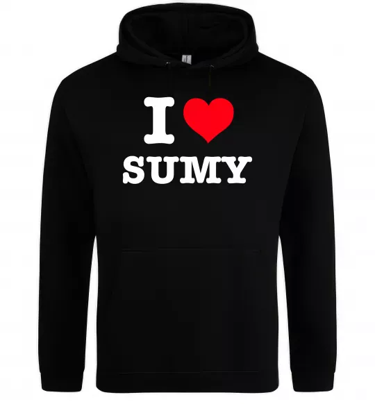 Женская толстовка (худи) I love Sumy Черный фото