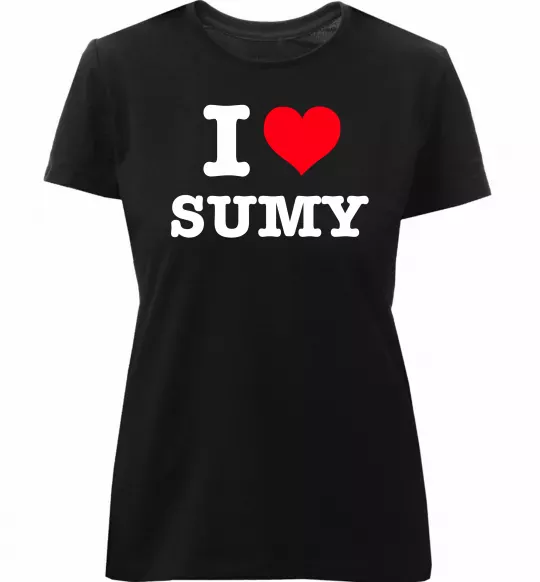Женская премиум футболка I love Sumy Черный фото