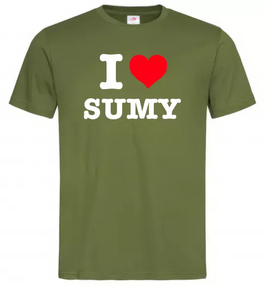 Мужская футболка I love Sumy Оливковый фото