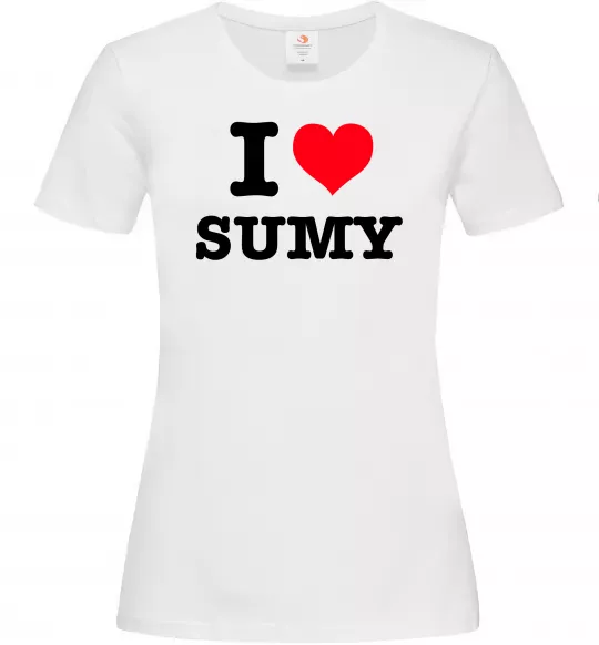 Жіноча футболка I love Sumy Білий фото