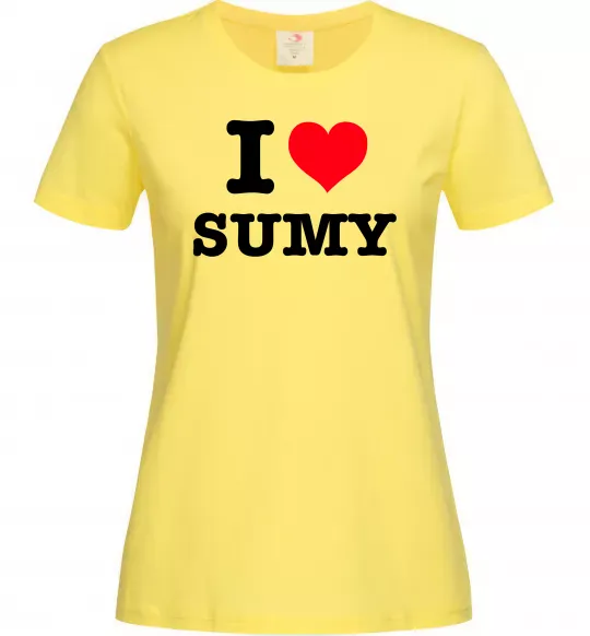 Жіноча футболка I love Sumy Лимонний фото