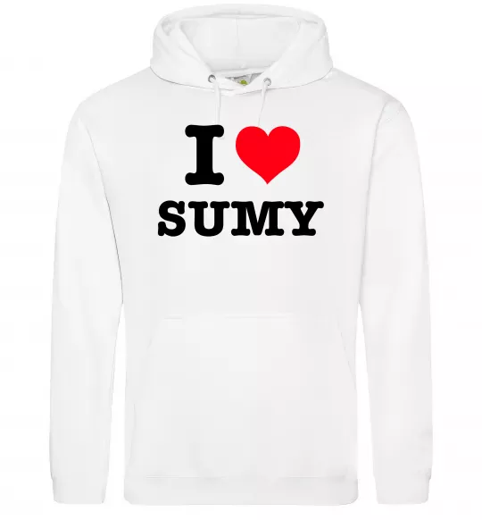 Мужская толстовка (худи) I love Sumy Белый фото