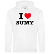 Мужская толстовка (худи) I love Sumy Белый фото