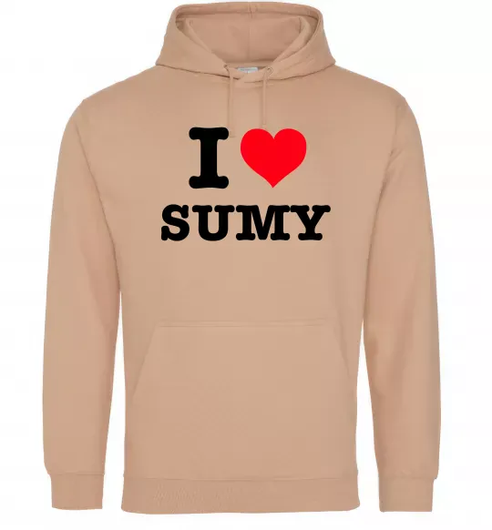 Мужская толстовка (худи) I love Sumy Песочный фото