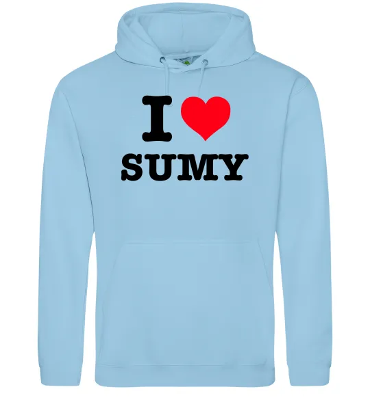Мужская толстовка (худи) I love Sumy Голубой фото