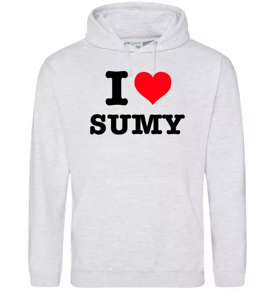 Женская толстовка (худи) I love Sumy Серый меланж фото