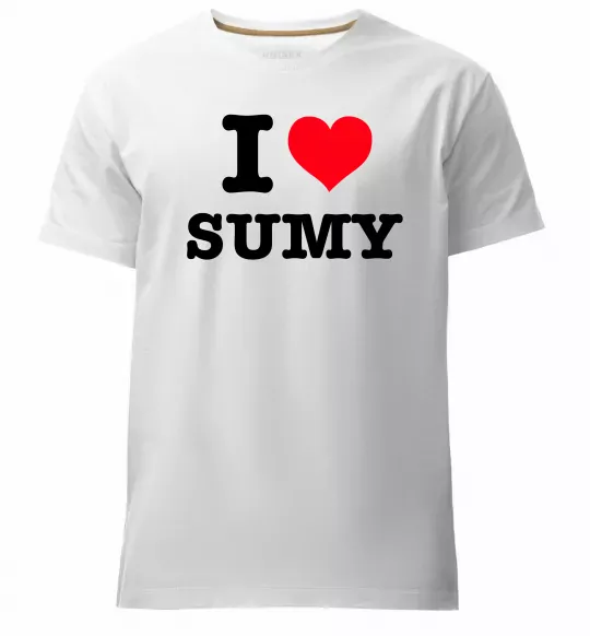Чоловіча преміум футболка I love Sumy Білий фото