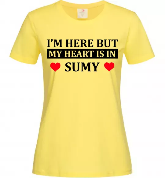 Женская футболка My heart in Sumy Лимонный фото