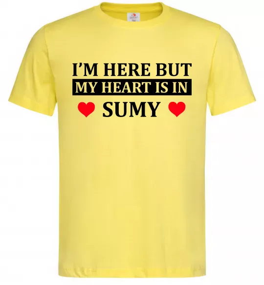 Мужская футболка My heart in Sumy Лимонный фото