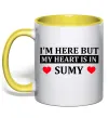 Чашка с цветной ручкой My heart in Sumy Солнечно желтый фото