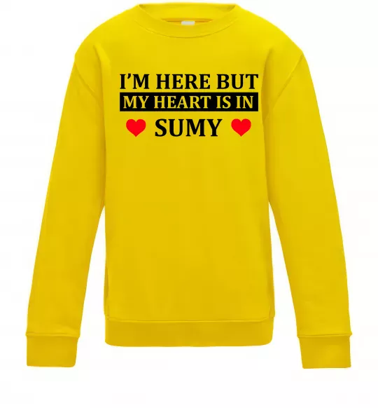 Детский Свитшот My heart in Sumy Солнечно желтый фото