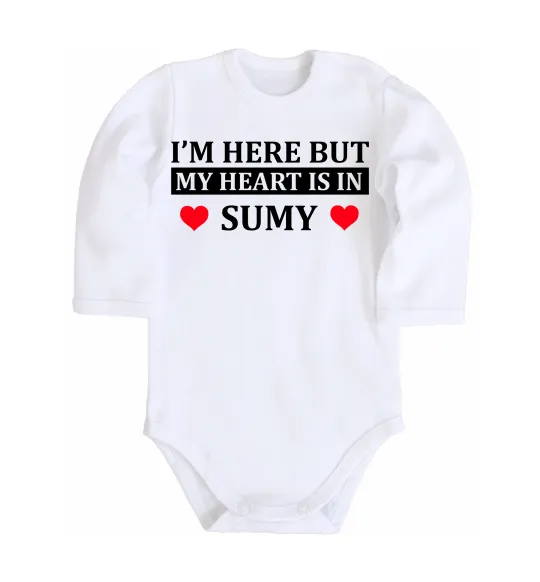Детский боди My heart in Sumy Белый фото