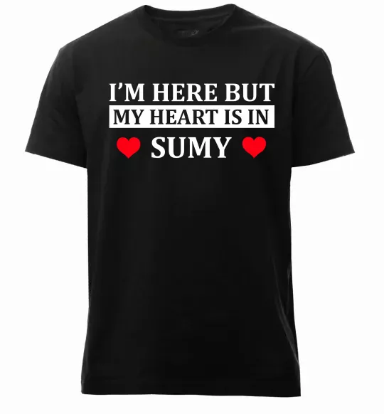 Чоловіча преміум футболка My heart in Sumy Чорний фото