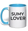 Чашка з кольоровою ручкою Sumy lover Блакитний фото