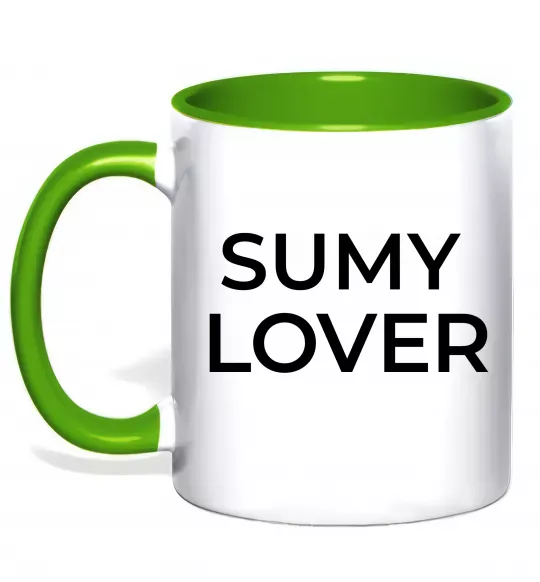 Чашка з кольоровою ручкою Sumy lover Зелений фото
