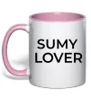 Чашка з кольоровою ручкою Sumy lover Ніжно рожевий фото