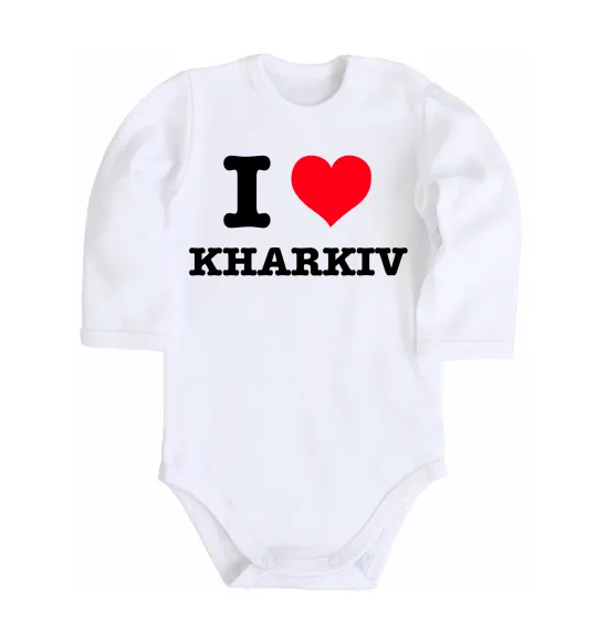 Детский боди I love Kharkiv Белый фото