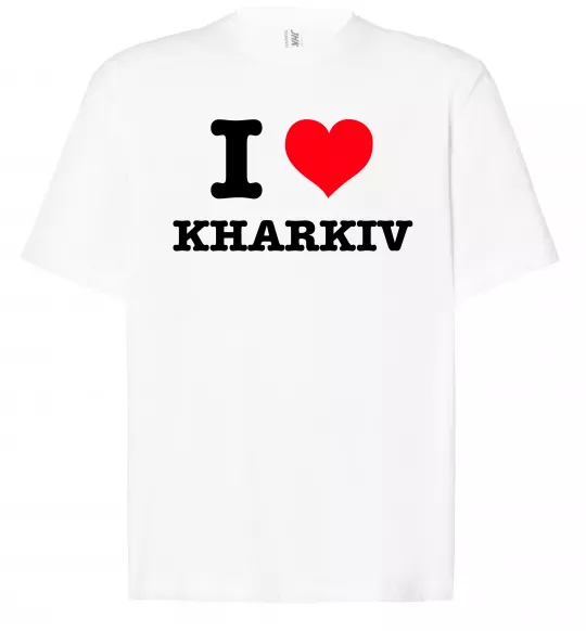 Футболка Оверсайз I love Kharkiv Белый фото
