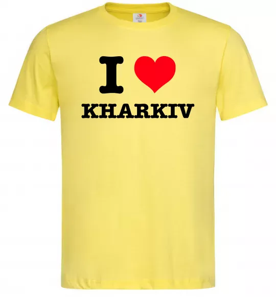Мужская футболка I love Kharkiv Лимонный фото