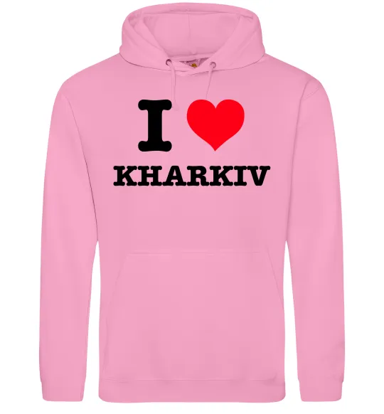 Женская толстовка (худи) I love Kharkiv Розовый фото
