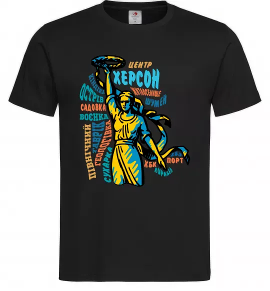 Чоловіча футболка Херсон райони Чорний фото