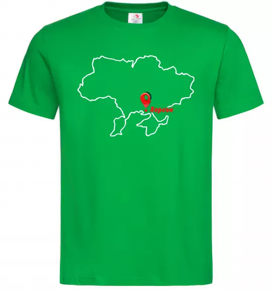 Чоловіча футболка Херсон карта Зелений фото