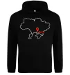Мужская толстовка (худи) Херсон карта Черный фото