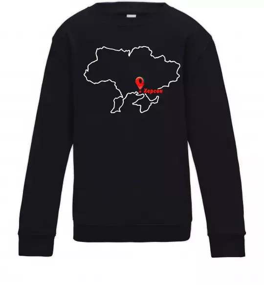 Детский Свитшот Херсон карта Черный фото