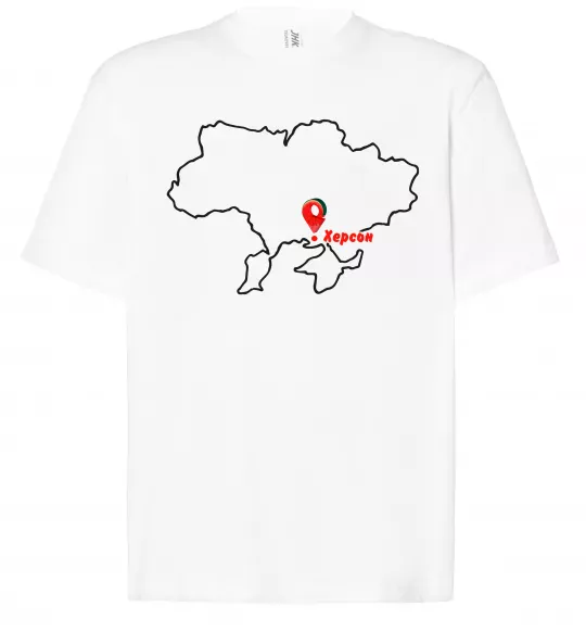 Футболка Оверсайз Херсон карта Білий фото