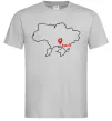 Чоловіча футболка Херсон карта Сірий фото