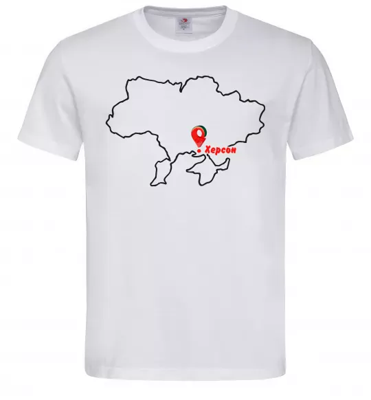 Чоловіча футболка Херсон карта Білий фото