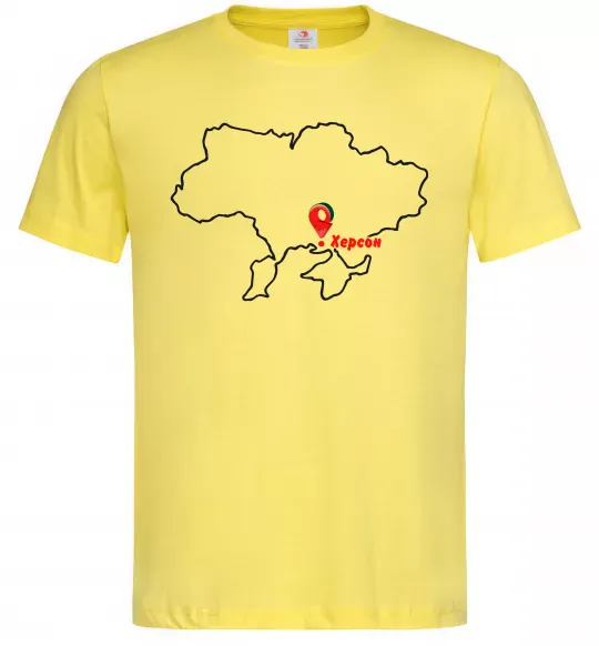 Чоловіча футболка Херсон карта Лимонний фото