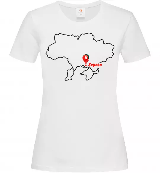 Женская футболка Херсон карта Белый фото
