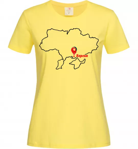 Женская футболка Херсон карта Лимонный фото