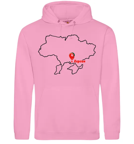 Женская толстовка (худи) Херсон карта Розовый фото