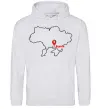 Жіноча толстовка (худі) Херсон карта Сірий меланж фото