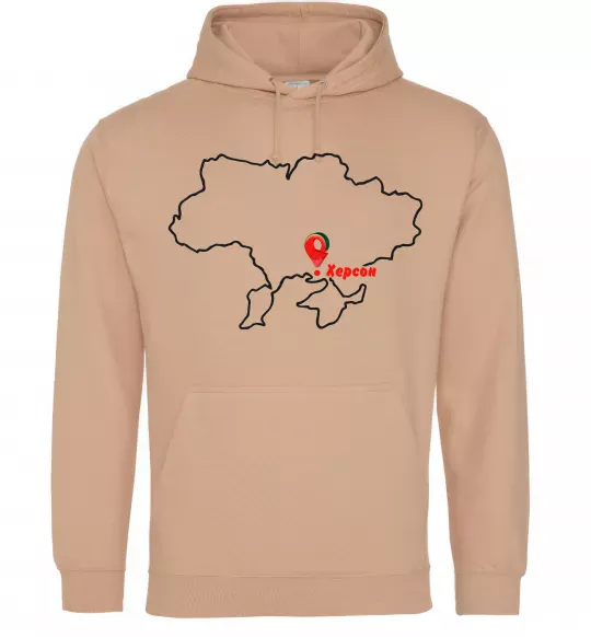 Жіноча толстовка (худі) Херсон карта Пісочний фото