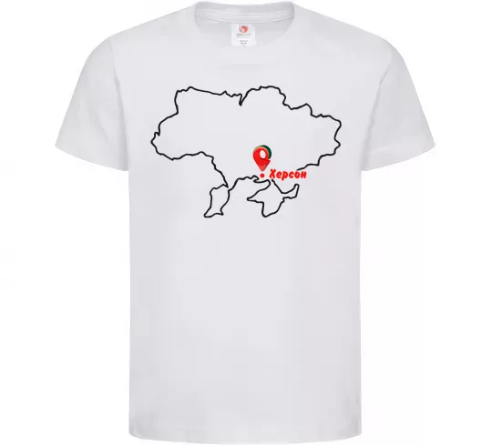 Детская футболка Херсон карта Белый фото