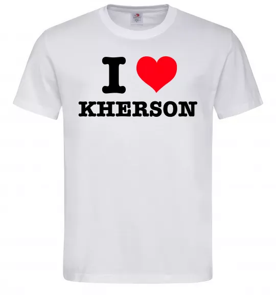 Чоловіча футболка I love Kherson Білий фото