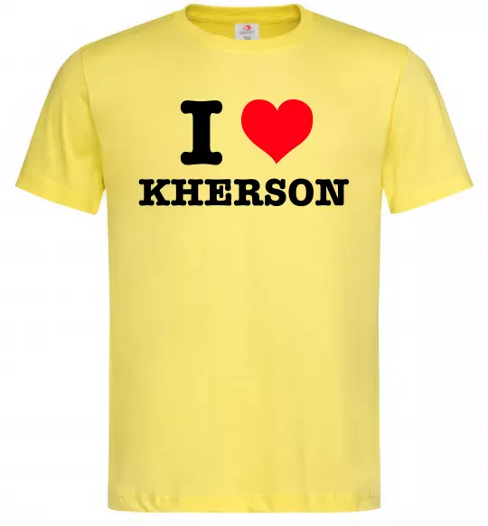 Чоловіча футболка I love Kherson Лимонний фото