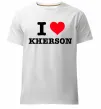 Чоловіча преміум футболка I love Kherson Білий фото