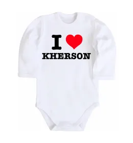 Дитячий бодік I love Kherson Білий фото