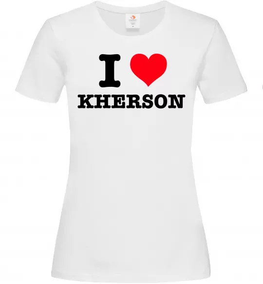 Жіноча футболка I love Kherson Білий фото