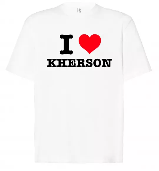 Футболка Оверсайз I love Kherson Білий фото