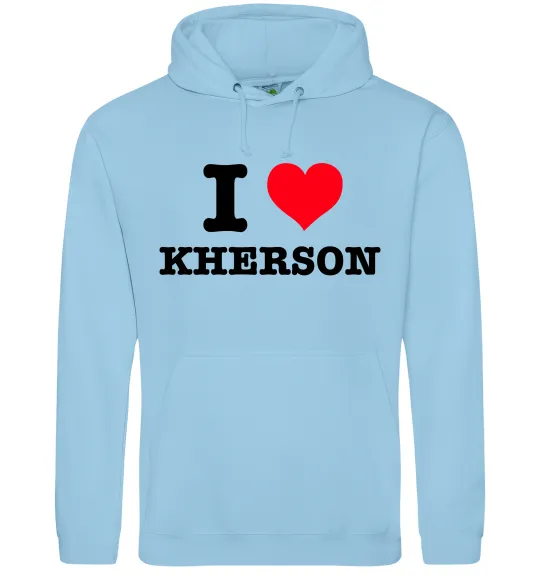 Жіноча толстовка (худі) I love Kherson Блакитний фото
