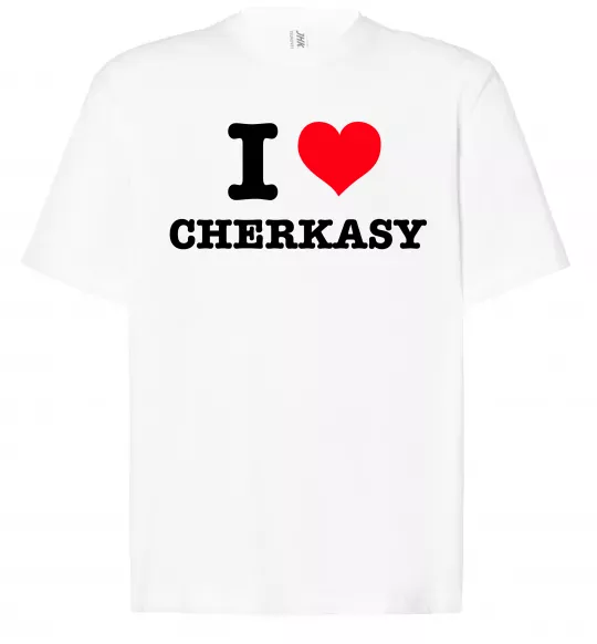 Футболка Оверсайз I love Cherkasy Білий фото