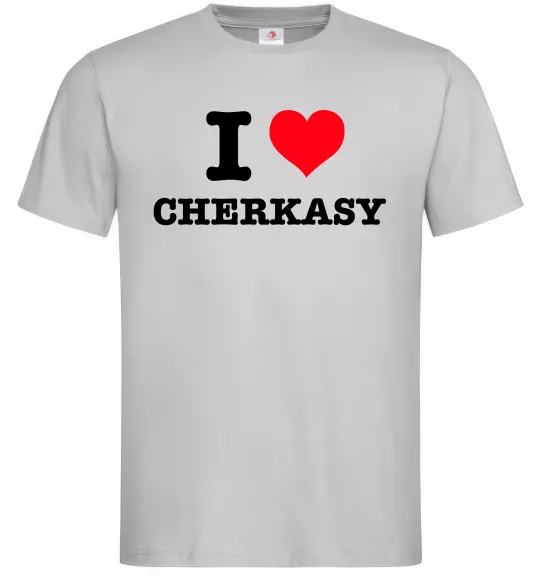 Мужская футболка I love Cherkasy Серый фото